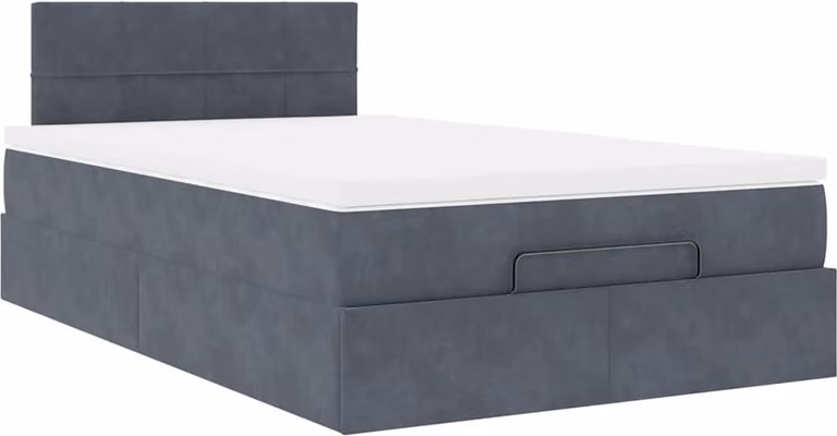 Struttura Letto Pouf con Materasso 120x200 cm Velluto