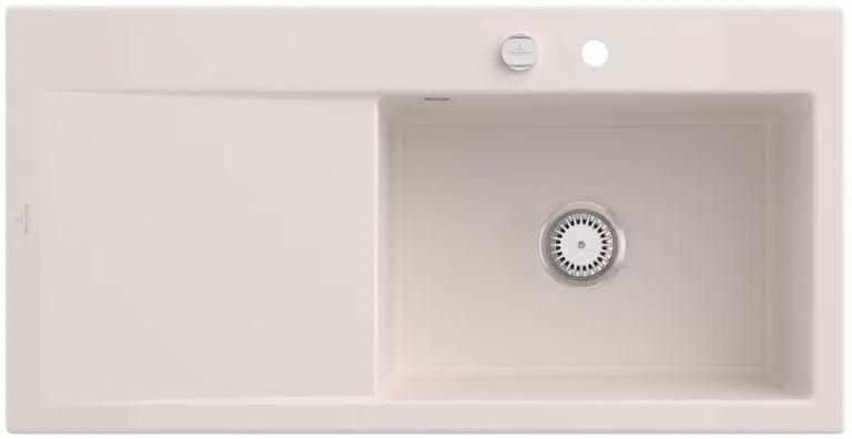Lavello da cucina rettangolare Villeroy&Boch, lavello da cucina Subway Style 60 Crema CeramicPlus 1000x510mm, larghezza base 60 cm