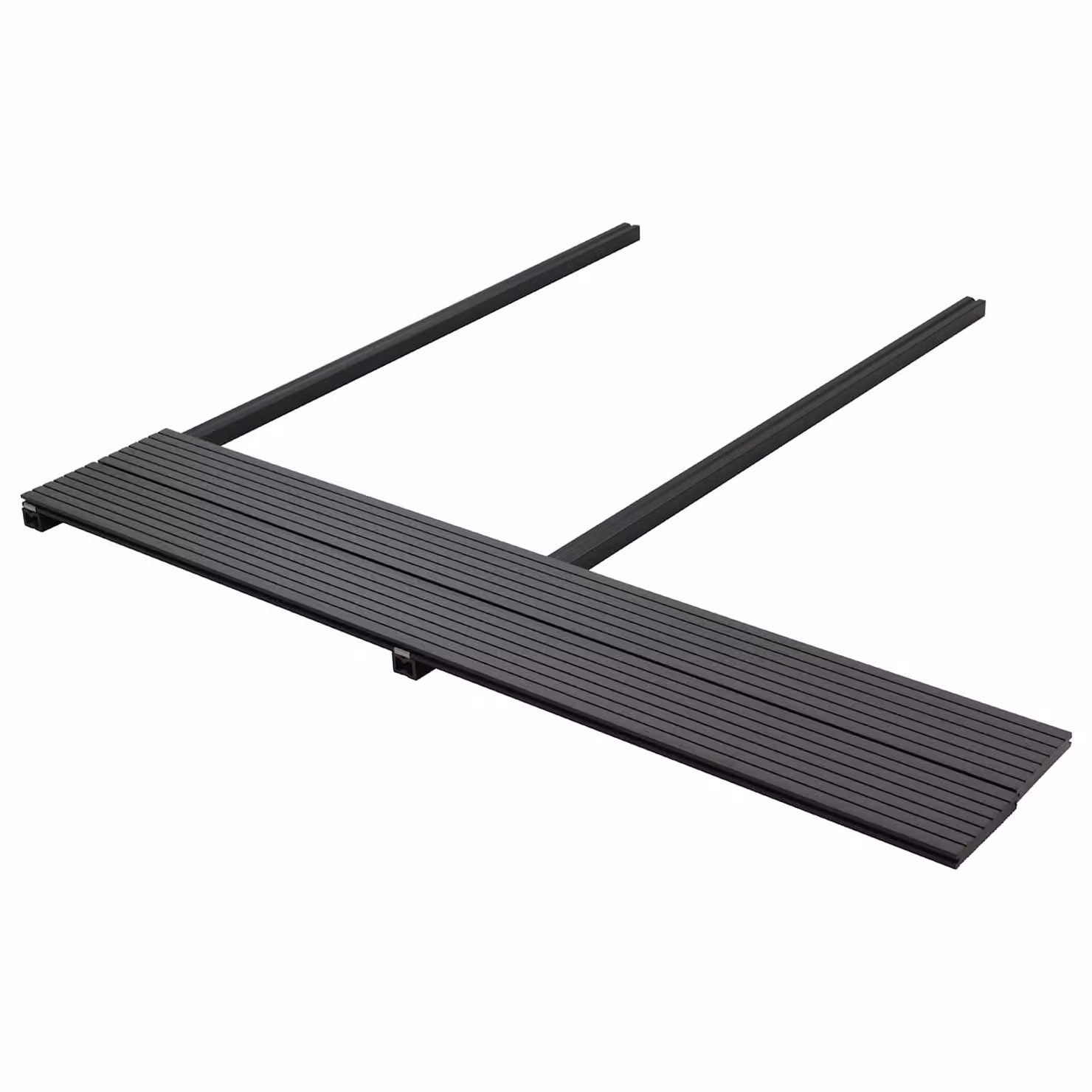 Set di 78 piastrelle per pavimento da deck vidaXL in WPC colore nero antracite