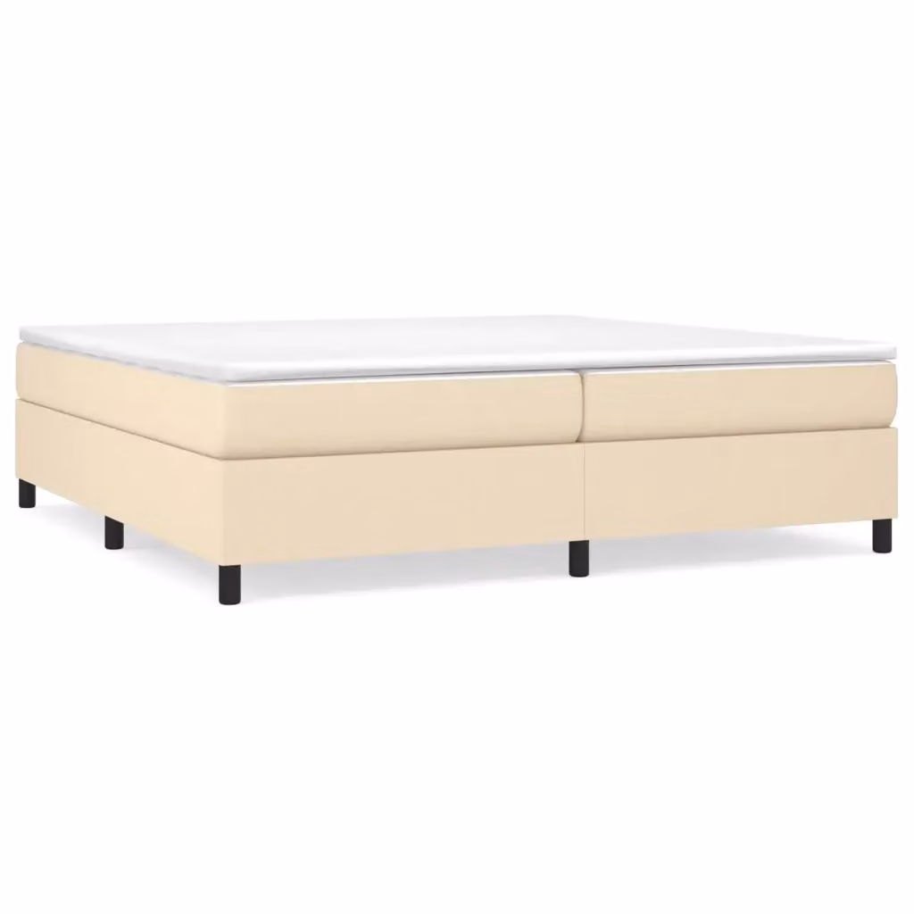 Struttura Letto a Rete a Molle e Giroletto Design In in Tessuto Beige L: 200 cm x P: 203 cm – 2