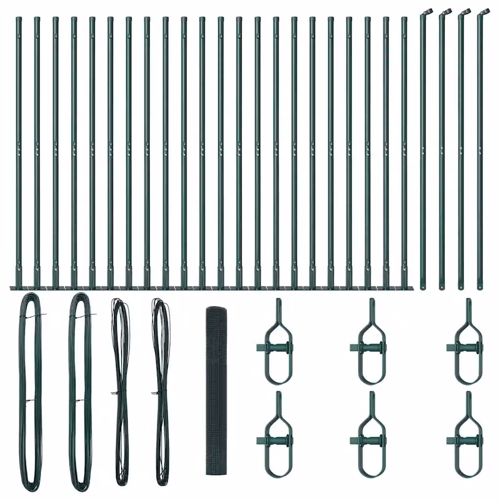 Recinzione Metallica Saldata vidaXL con Base in Cemento Verde L: 120 cm, H: 50 cm – 2