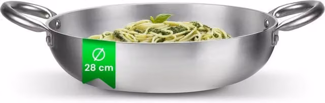 Casseruola Svasata Alta Pensofal in Alluminio Satinato Argento Ø 28 cm