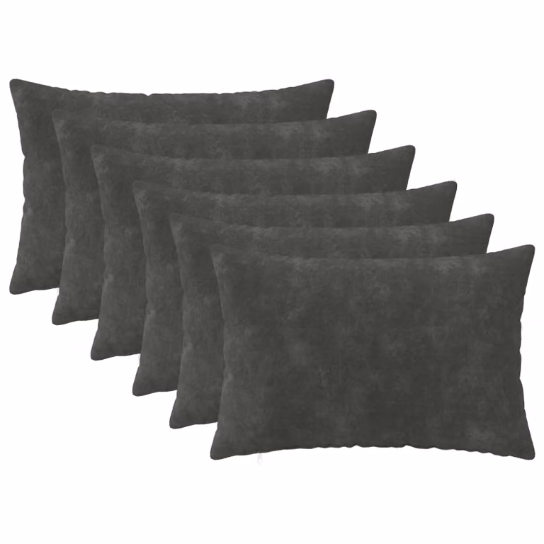 Set di 6 federe vidaXL HEERLEN in microfibra color antracite, 40 x 60 cm
