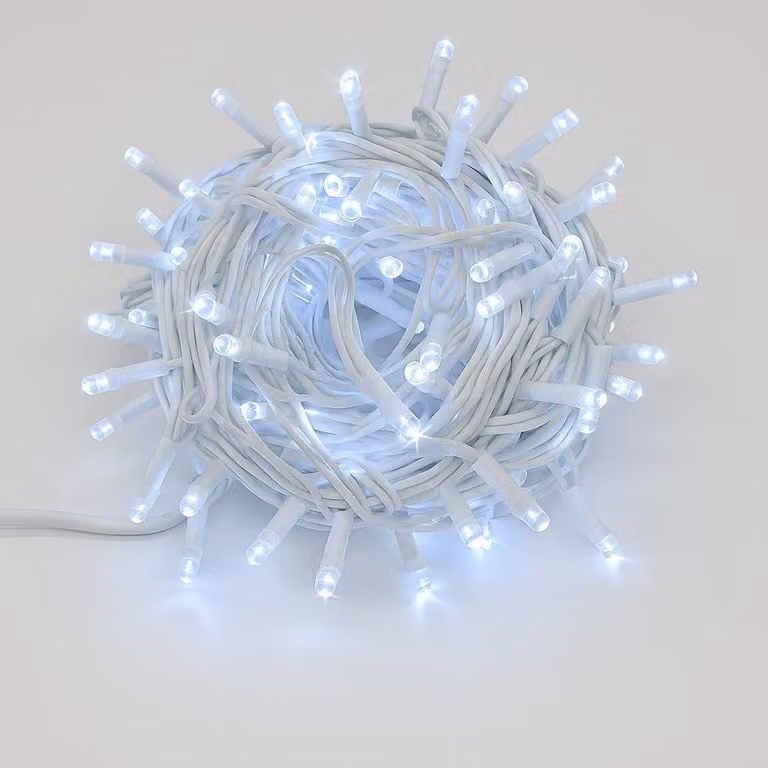 Catena luminosa a LED, 300 LED, 30 metri, bianca, grado di protezione IP65, espandibile