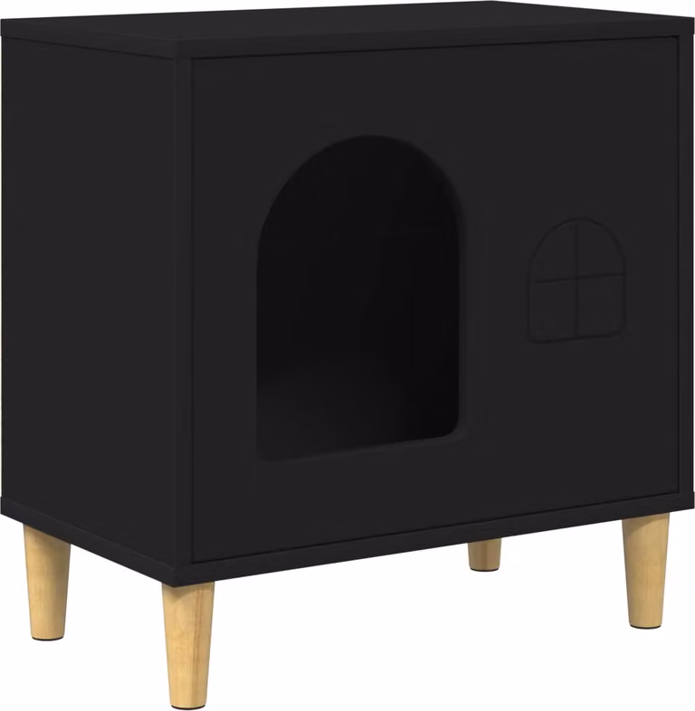 Casa per Gatti Nero 51 x 30 x 52 cm Legno multistrato