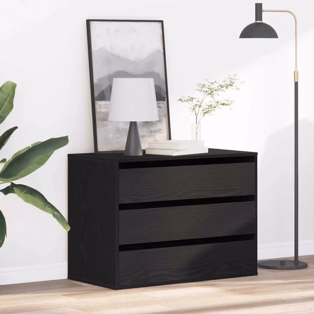 Mobile con Cassetti Nero in Legno Multistrato CFW6716428 L/P/H: 80 x 41 x 58 cm – 2