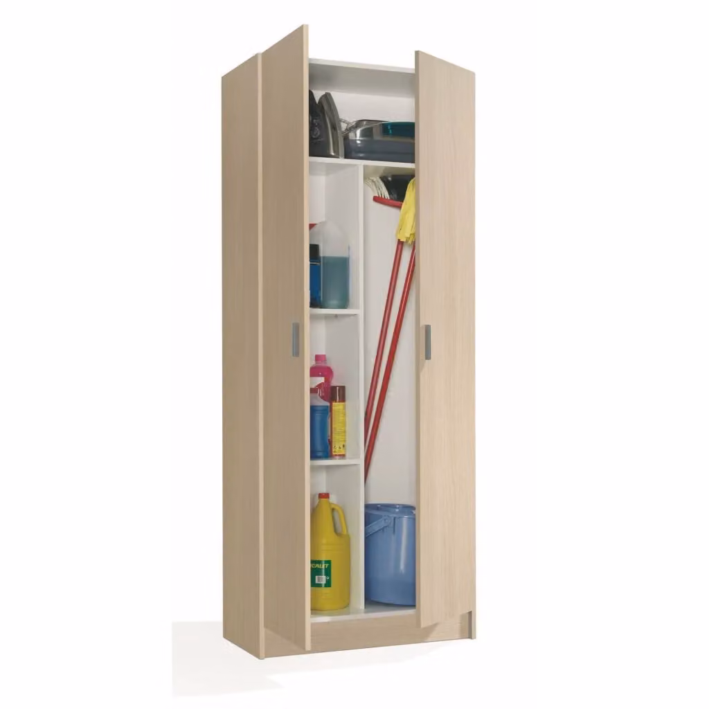 Armadio multiuso DMORA con 2 ante e ripiani interni, mobile moderno in legno rovere marrone, L: 73 cm, P: 37 cm, H: 180 cm – 2