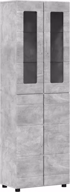 Credenza | Madia | Buffet da pranzo | Armadio da pranzo con lo scaffale FLORIN Grigio cemento 60 x 35 x 182 cm