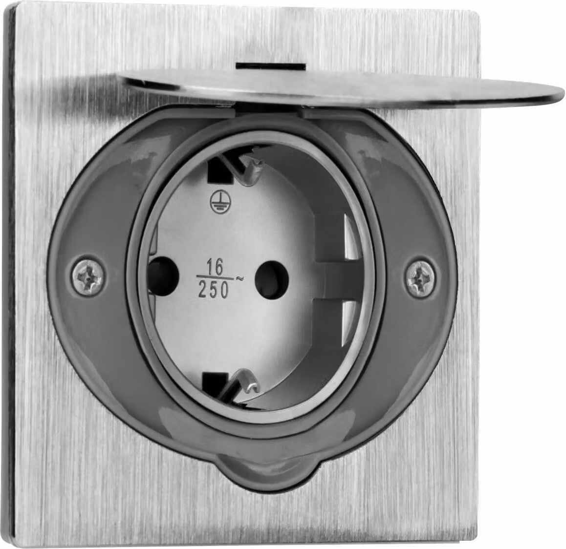 Presa da incasso a pavimento, IP44, acciaio inox, 3680W