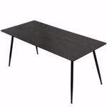 Tavolo allungabile Emilia, dimensioni 120-150-180 x 80 cm, per 4-10 persone. Tavolo da cucina con struttura in metallo, ideale per cucina o sala da pranzo, aspetto legno, colore: nero