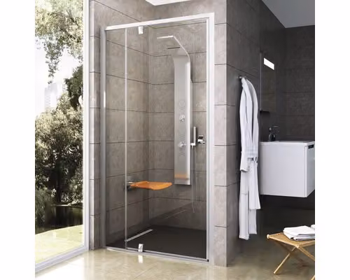 Porta doccia RAVAK Pivot PDOP2-100 alluminio lucido+trasparente 03GA0C00Z1