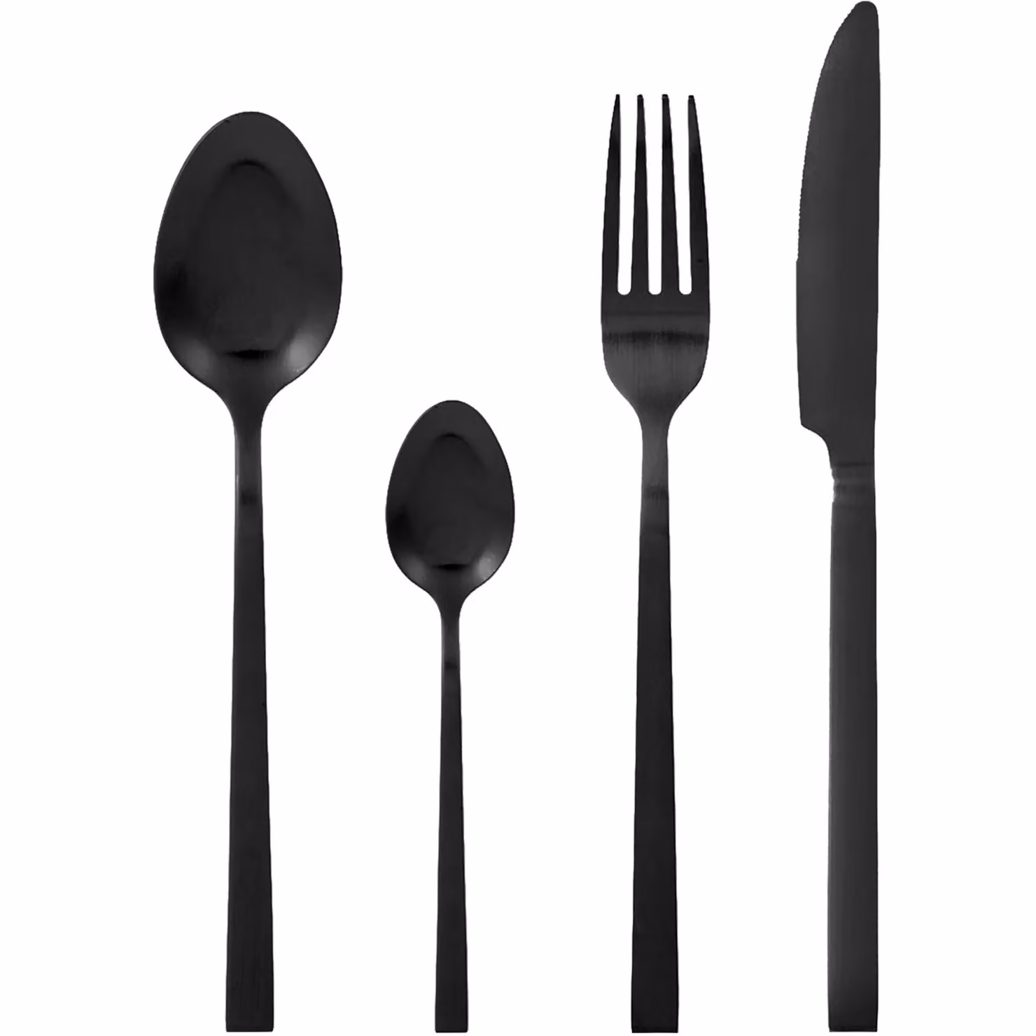 Servizio posate GUSTO CASA Amaris in acciaio inox nero opaco, 24 pezzi