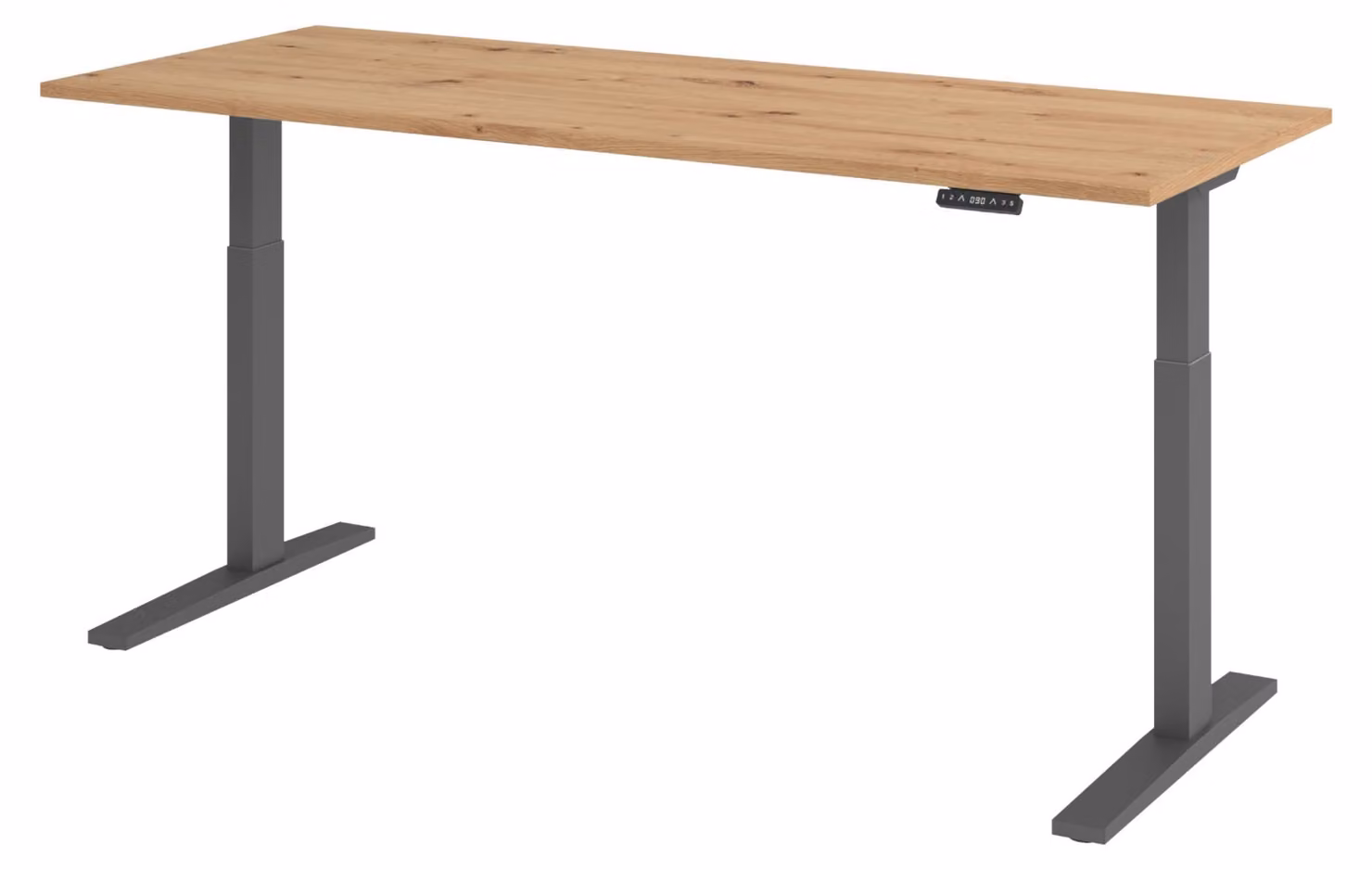 Scrivania elettrica bümö XMKA - Finitura: effetto legno di faggio nodoso, struttura: grafite, dimensioni: 200 x 80 cm
