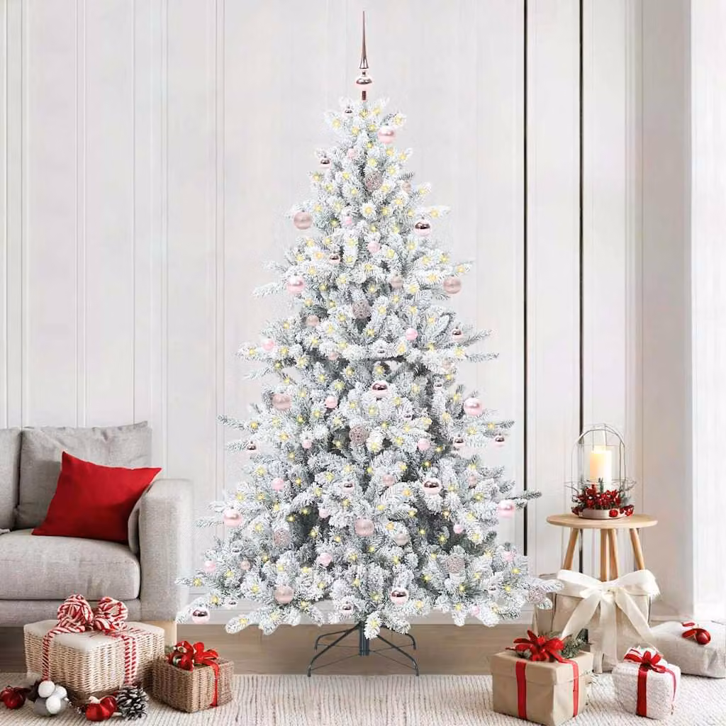 Maison Exclusive - Albero di Natale artificiale pieghevole, bianco, 210 cm, in PVC e acciaio