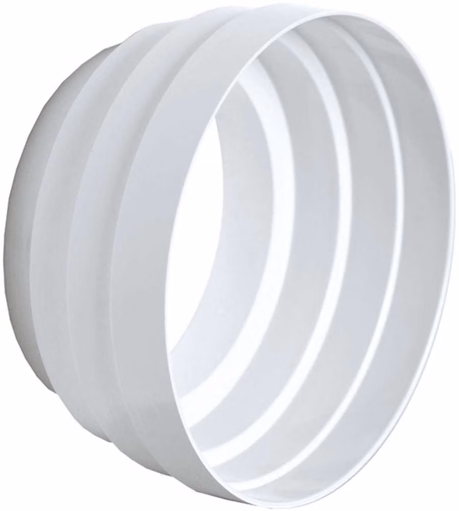 Riduzione Conica D.125/100 mm Bianco in ABS per Canalizzazione