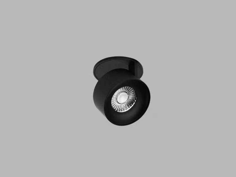 Apparecchio LED da incasso dimmerabile KLIP con possibilità di rotazione, Variante: 11 W, base nera, riflettore nero, DALI