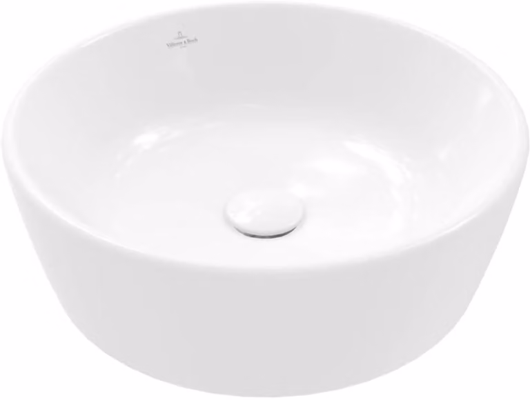 Villeroy & Boch Architectura - Lavabo da appoggio, diametro 450 mm, con sfioratore, CeramicPlus, bianco alpino 5A2545R1