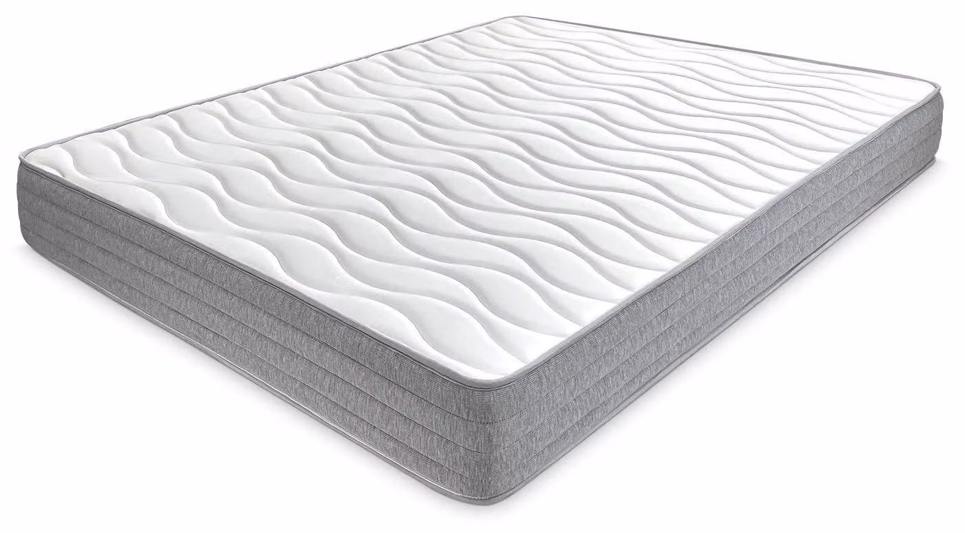 Materasso viscoelastico 140 x 200 cm con rivestimento in tessuto adatto per l'inverno e l'estate