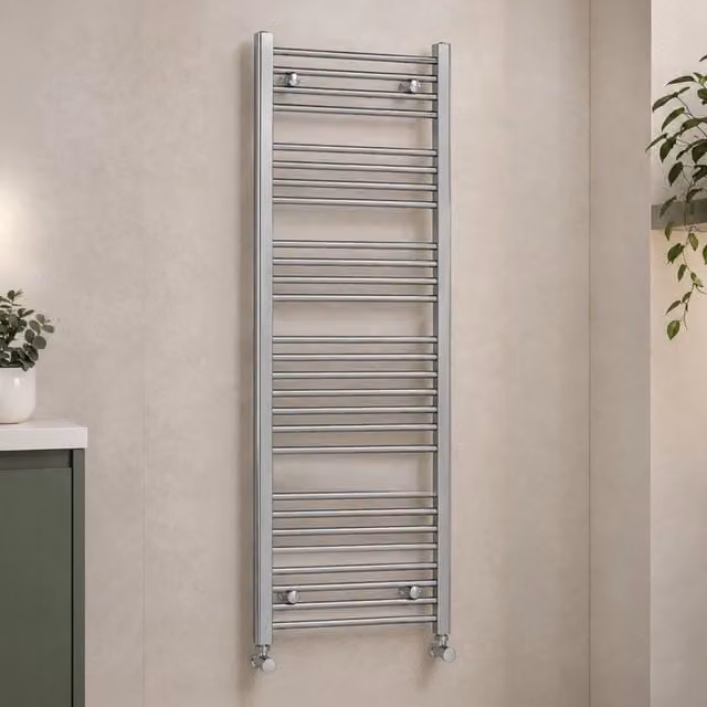 Termoarredo bagno H 150 x L 60 cm in acciaio cromo