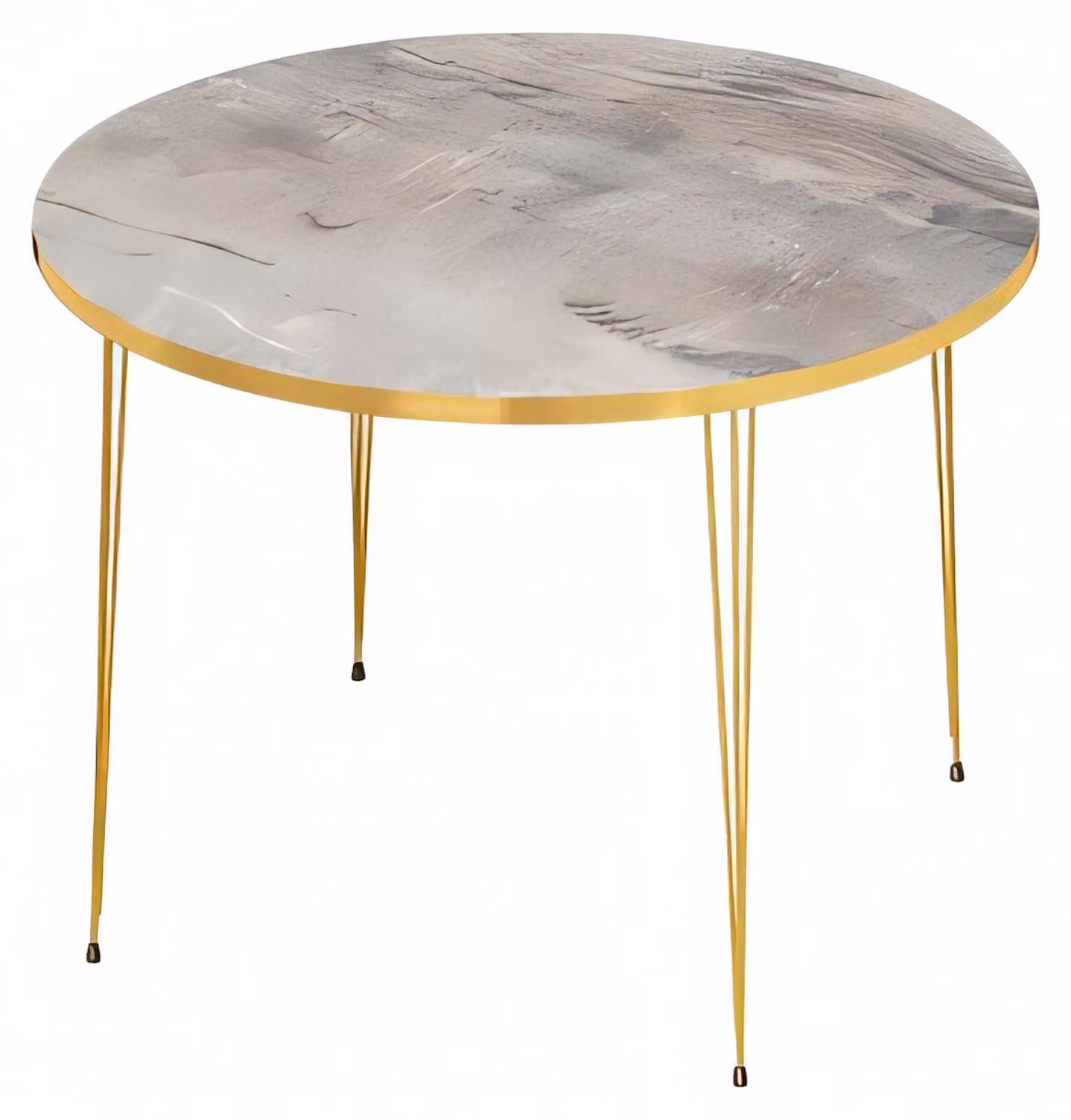 Moderner grauer Couchtisch aus Holz mit Edelstahlrahmen