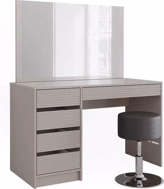 Tavolino da toilette Sherry Cachemire 120 cm con specchio e sgabello Vicco