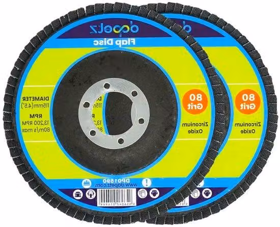 Fogli abrasivi in ossido di alluminio - Fogli abrasivi per metalli - 115 mm, grana 80 - Blu