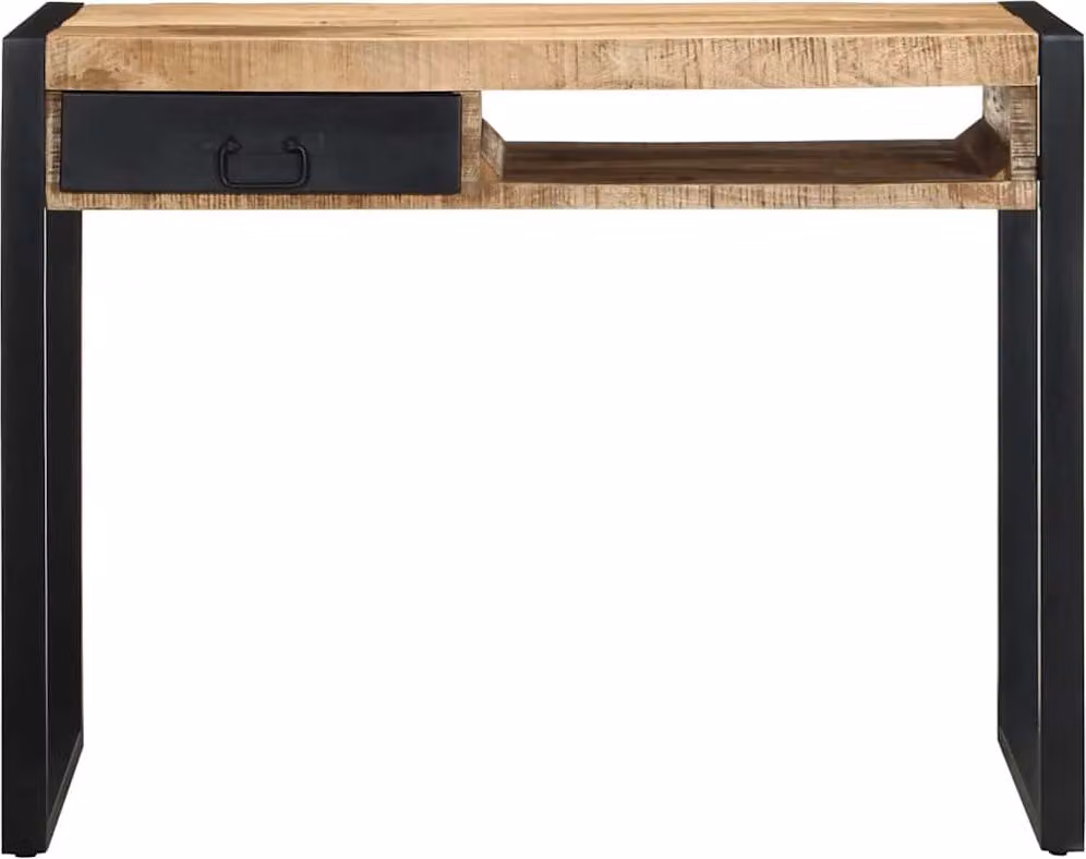 Scrivania 100x50x75 cm in Legno Massello di Mango Grezzo