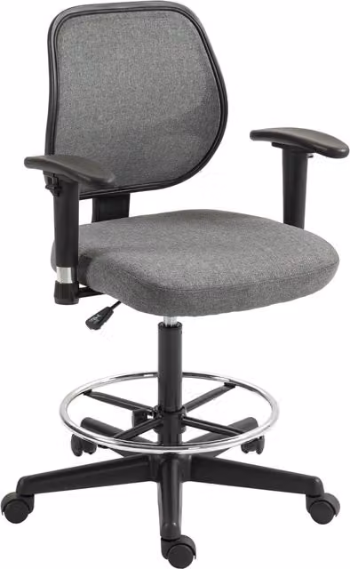 Sedia da ufficio regolabile in altezza con braccioli e ruote ¨C zephmum ¨C grigio 60x57x97-119 cm