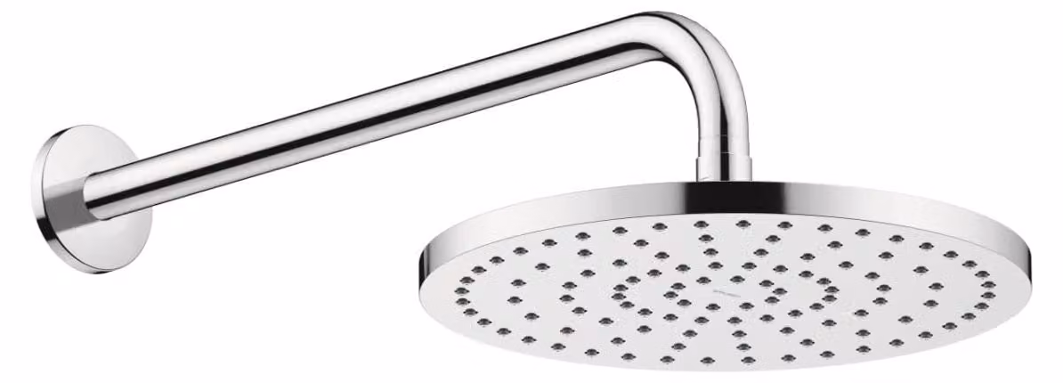 Set doccia, cromo, tecnologia MinusFlow, getto a pioggia, diametro 250 mm, braccio da 410 mm
