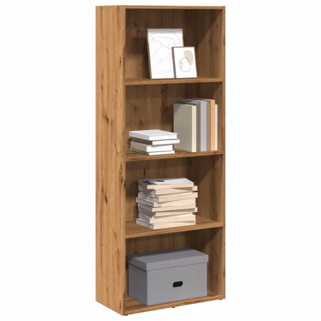 Libreria moderna vidaXL in legno marrone con pannello posteriore L: 60 cm, P: 30 cm, H: 152 cm