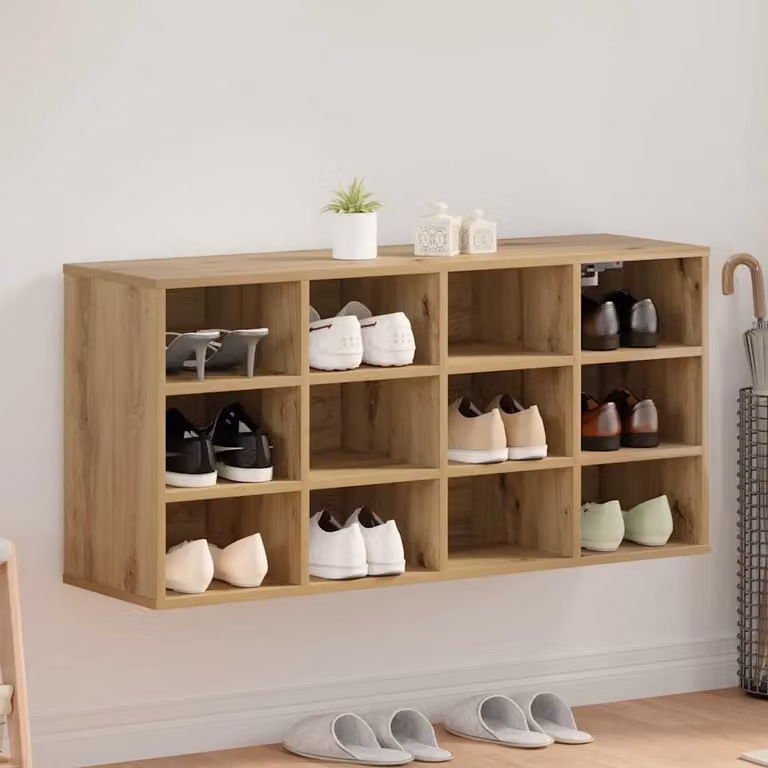 Mobile porta scarpe vidaXL moderno in legno marrone L 103 cm x P 30 cm x H 51 cm