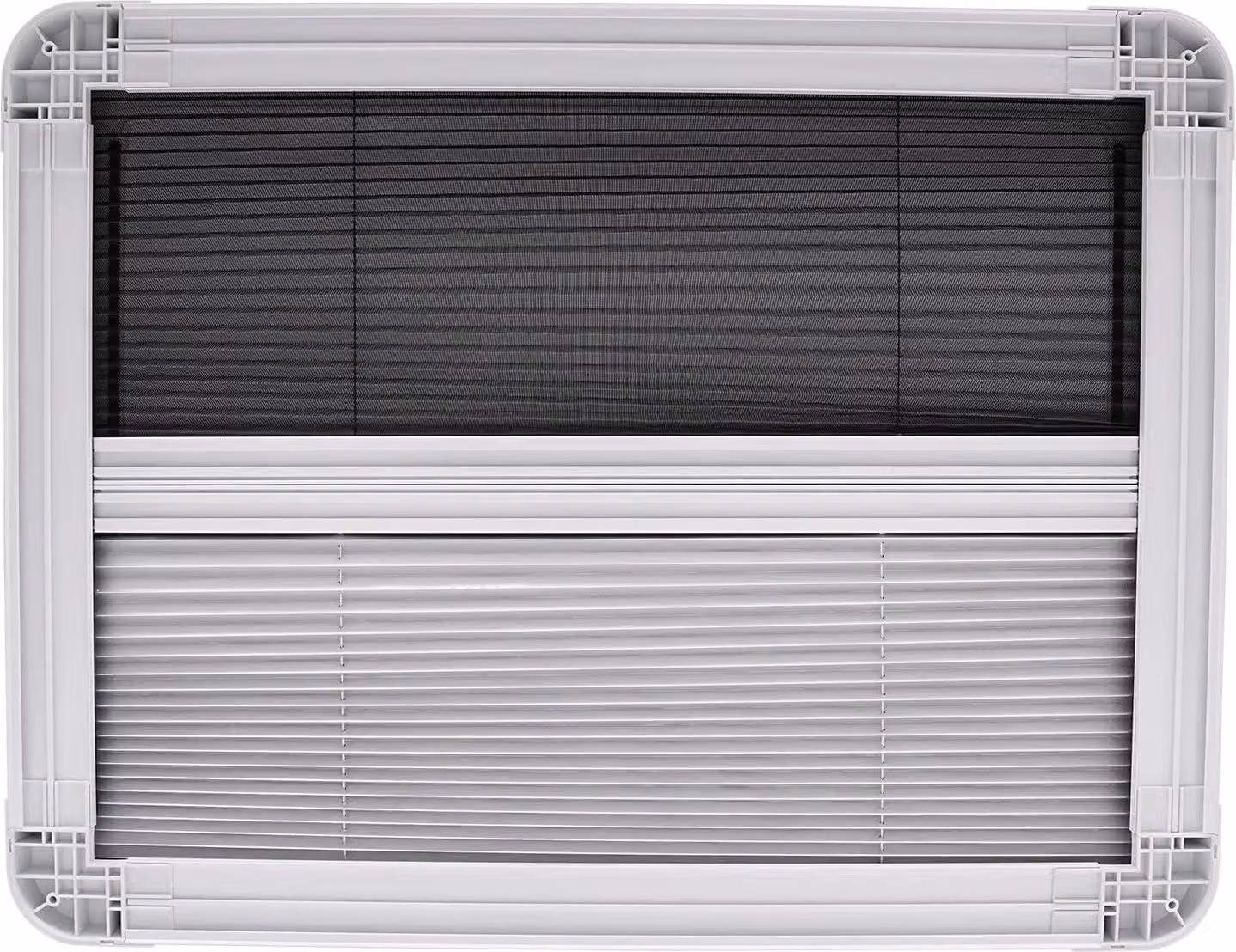 Finestra laterale per camper e roulotte - Finestra a ribalta - 600 x 450 mm - Apertura 65° - Vetro temperato 4 mm - Telaio in alluminio - Spessore parete 30-80 mm - Bianco