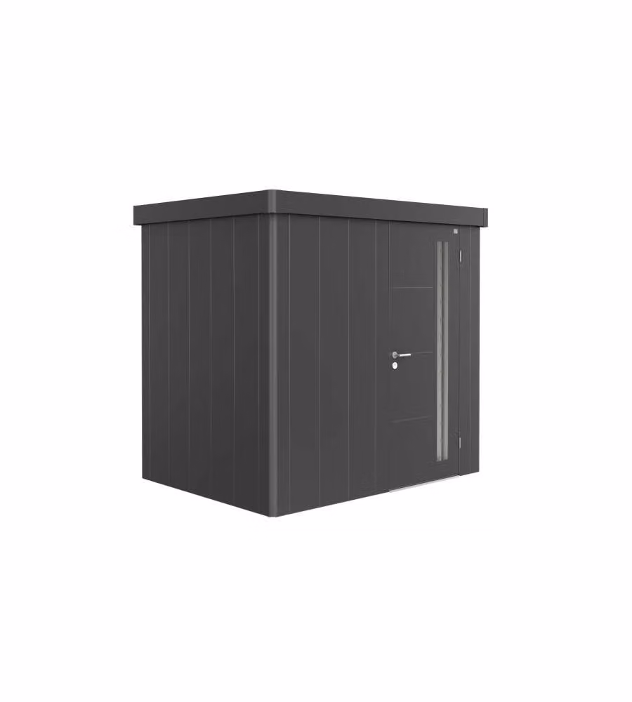 Casetta per attrezzi Neo 1B porta standard, grigio metallizzato
