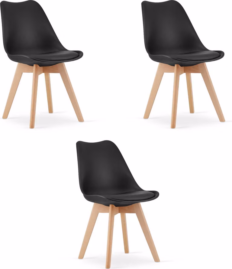 Sedia MARK nera x 3