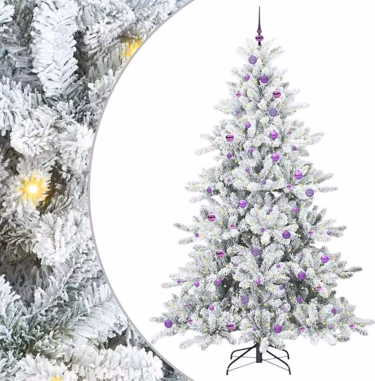 Albero di Natale Artificiale con Rami Pieghevoli Bianco 240 cm