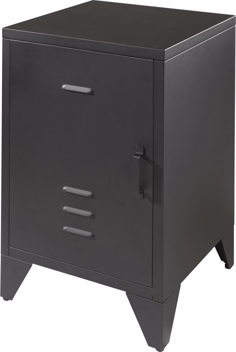 Comodino Kay 40x40x60 Comodino in metallo di design industriale nero