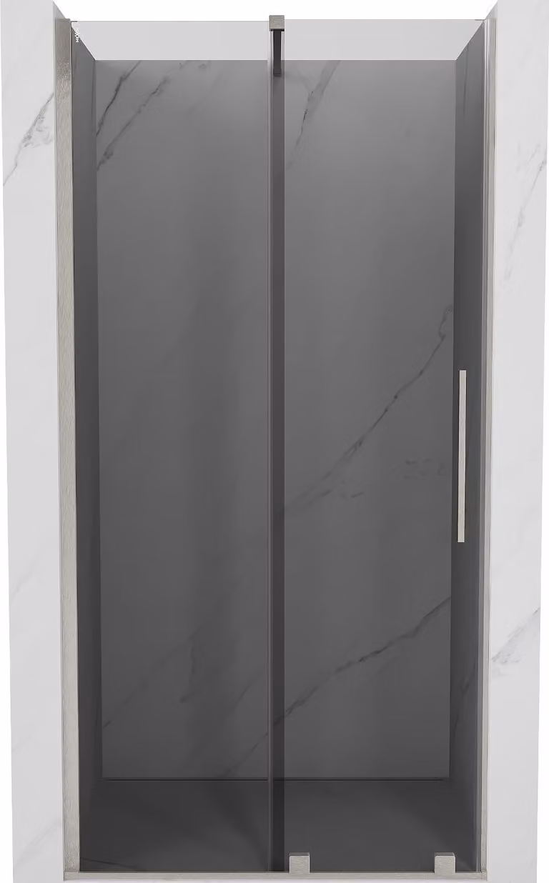 Mexen Velar porta doccia scorrevole 120 cm, grafite, nichel spazzolato - 871-120-000-41-97