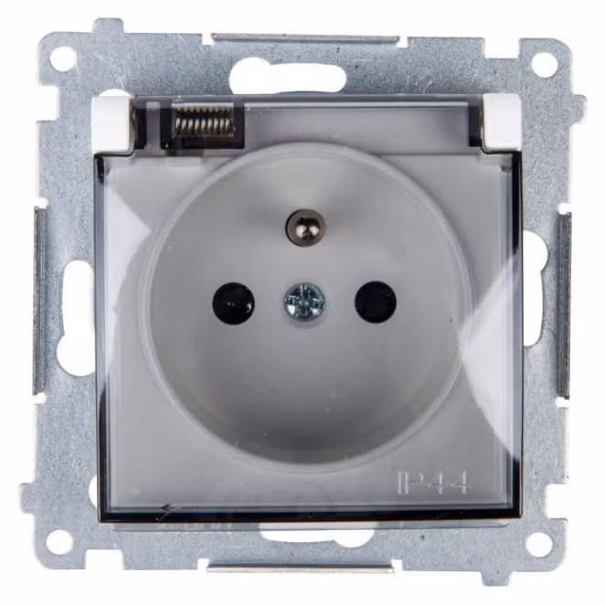 Simon 54 Premium Presa bianca per versione IP44 sportello trasparente, DGZ1BUZ.01/11A