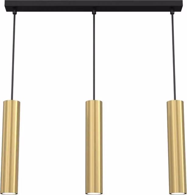 Lampada a sospensione Luminex Raito 3xGU10 ottone/nero