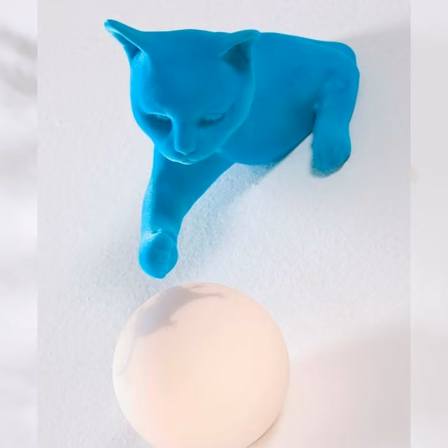 Karman Maoo Velvet Applique a parete in vetro e ceramica bianca e blu con luce LED