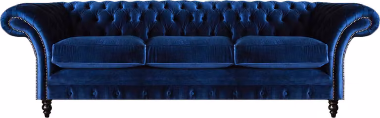 Chesterfield Luxus Sofa Dreisitzer Wohnzimmer Polster Stoff Textil Design