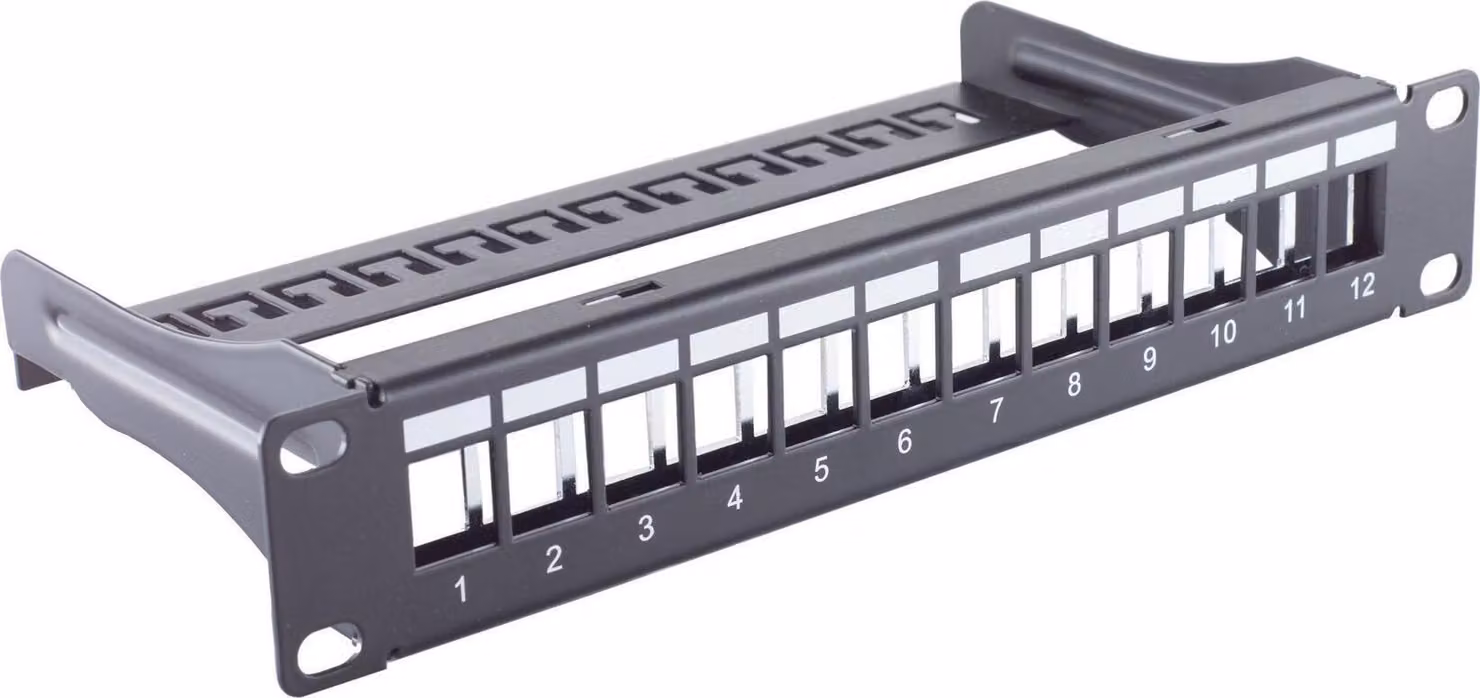 shiverpeaks ®-BASIC-S--10" Pannello Keystone, 12 vie, 1U, STP, nero (BS08-10080)