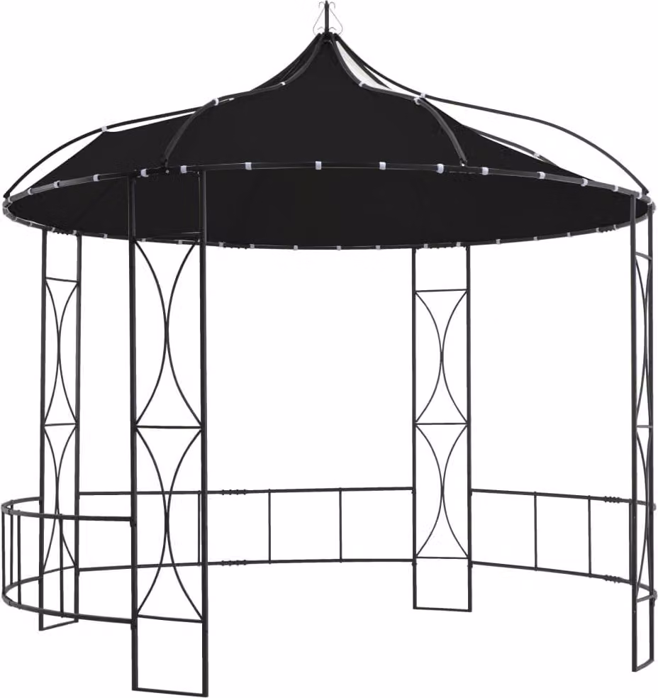 The Living Store Gazebo 300 x 290 cm Antracite Rotondo
