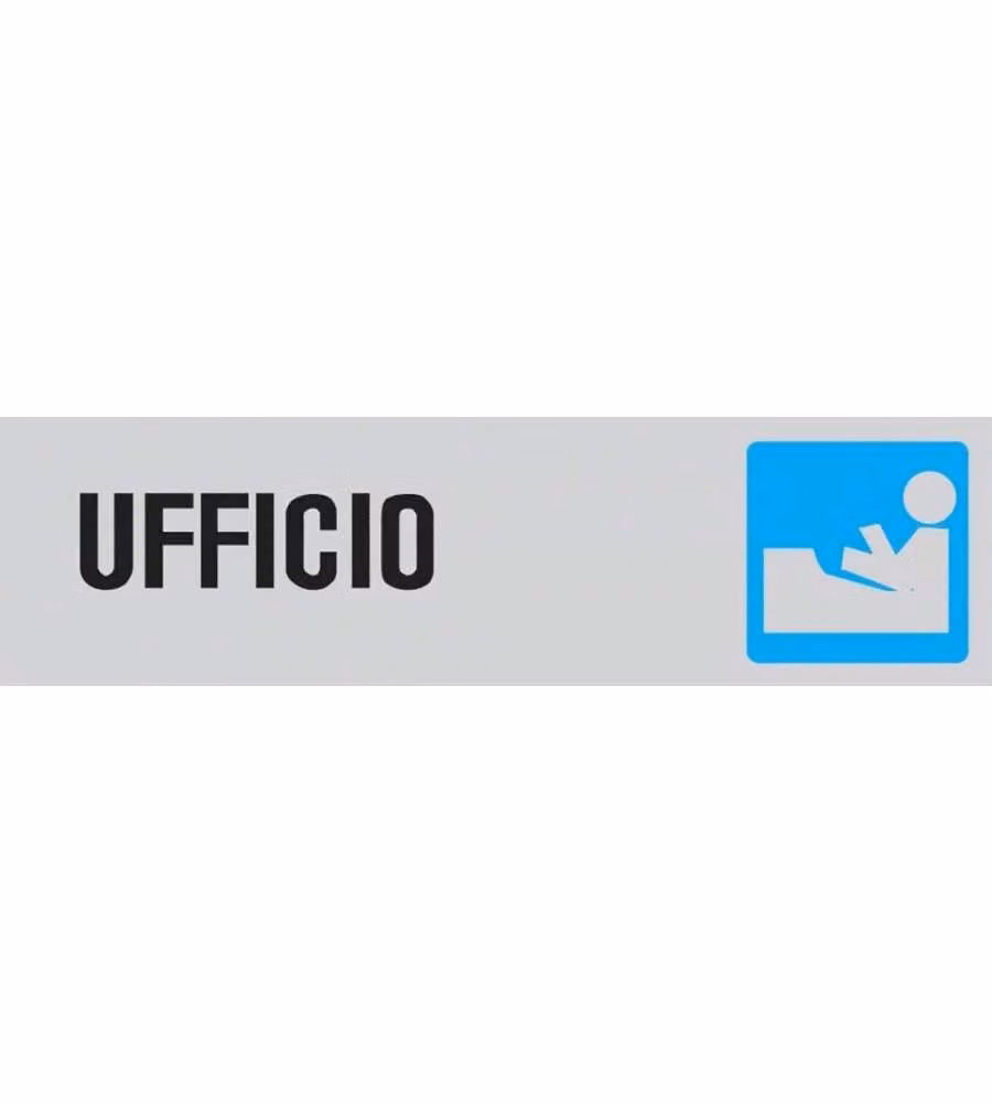 ROSH Targa adesiva informativa Ufficio vinile rigido grigia 4x15 cm
