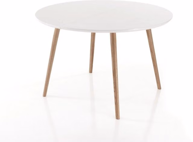Tavolo rotondo allungabile effetto legno laccato bianco cm H75 x Ø120