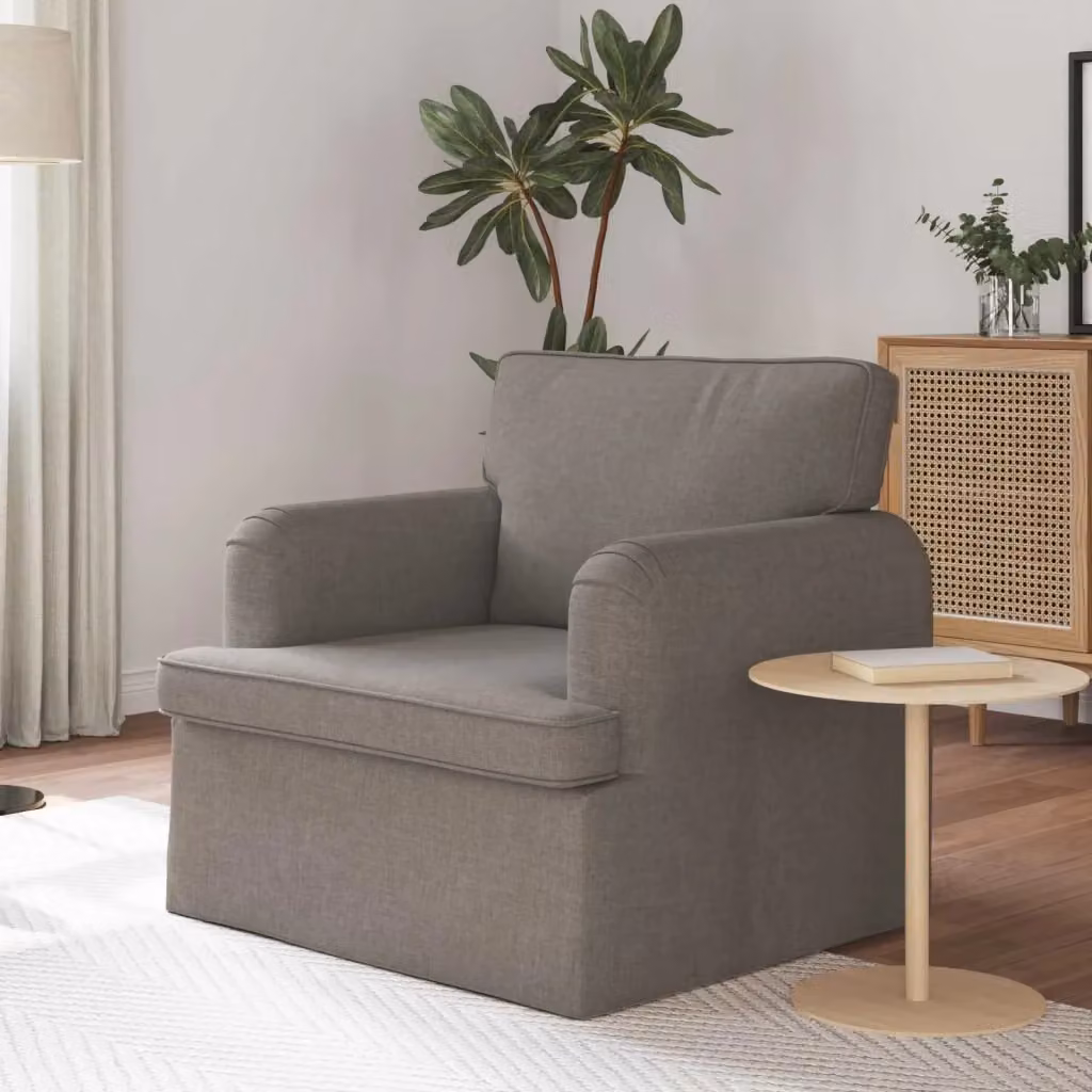 Sofa Talpa in tessuto con coperture rimovibili per soggiorno o camera da letto, L 84 x P 80 x H 85 cm, disponibile in beige o grigio