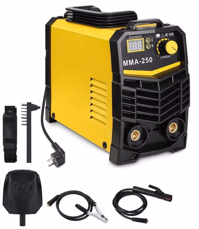 Saldatrice ad arco elettrico MMA - 20–250A - 4000W - Saldatrice per elettrodi, ideale per uso domestico - 220V - Spina di tipo europeo