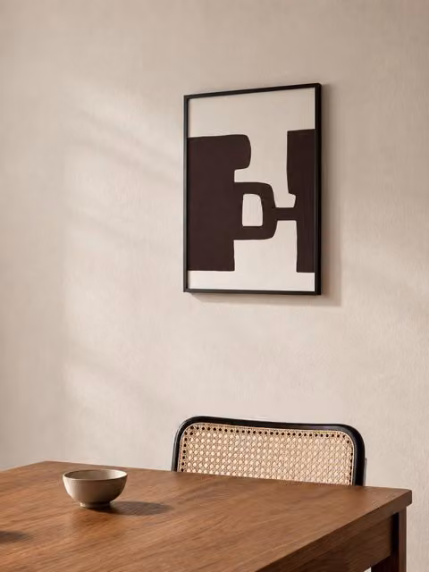 Quadro moderno astratto Reverse Kenay Home bianco e nero L: 30 cm, H: 40 cm