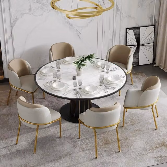 Set 6 sedie da pranzo ¨C Minimal ¨C Beige gambe metallo design moderno