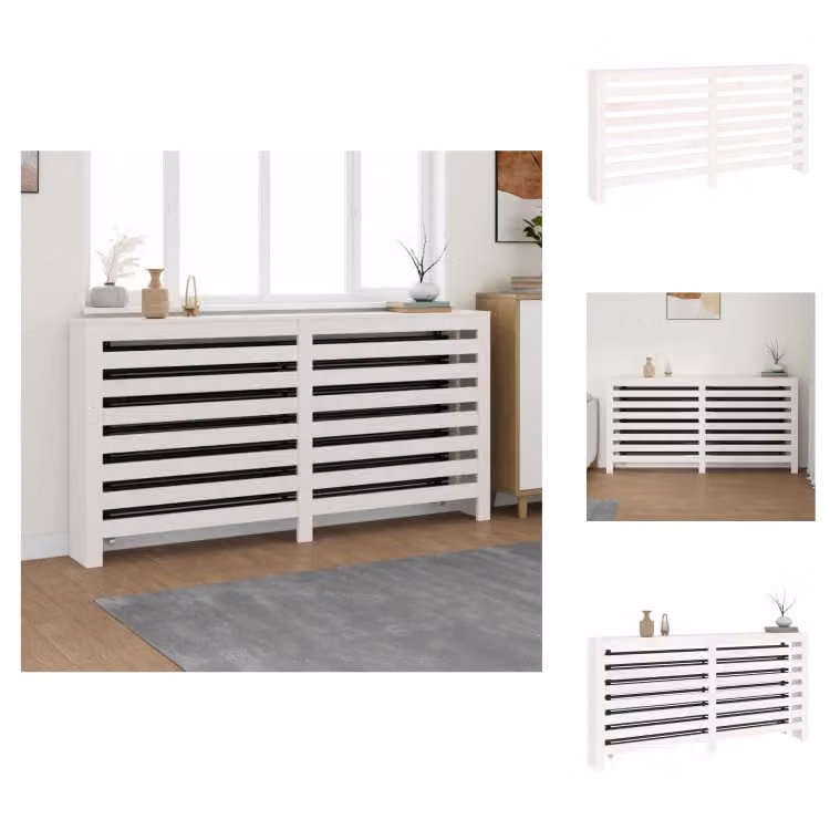 vidaXL Rivestimento per radiatori bianco 169x19x84 cm in legno di pino massiccio - Accessori per radiatori